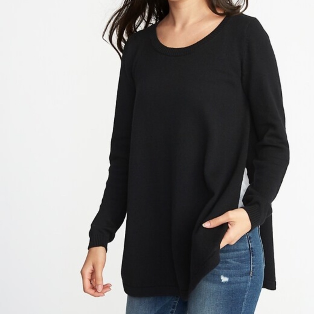 Old Navy Black Side Slit Nursing Sweater